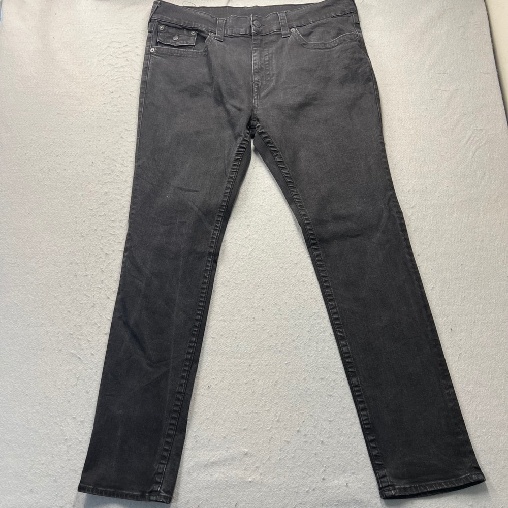 True Religion Rocco‎ Relaxed Skinny Jeans Mens 40 Black Denim Flap Pocket Pants